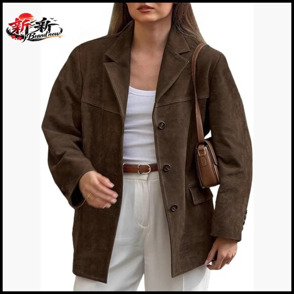 Faux Leather Jacket Women Oversized Outerwear Fall Winter Fashion